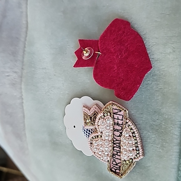 Earrings BIRTHDAY QUEEN PINK Seed Bead Post Designs LOT 210 - Picture 5 of 10